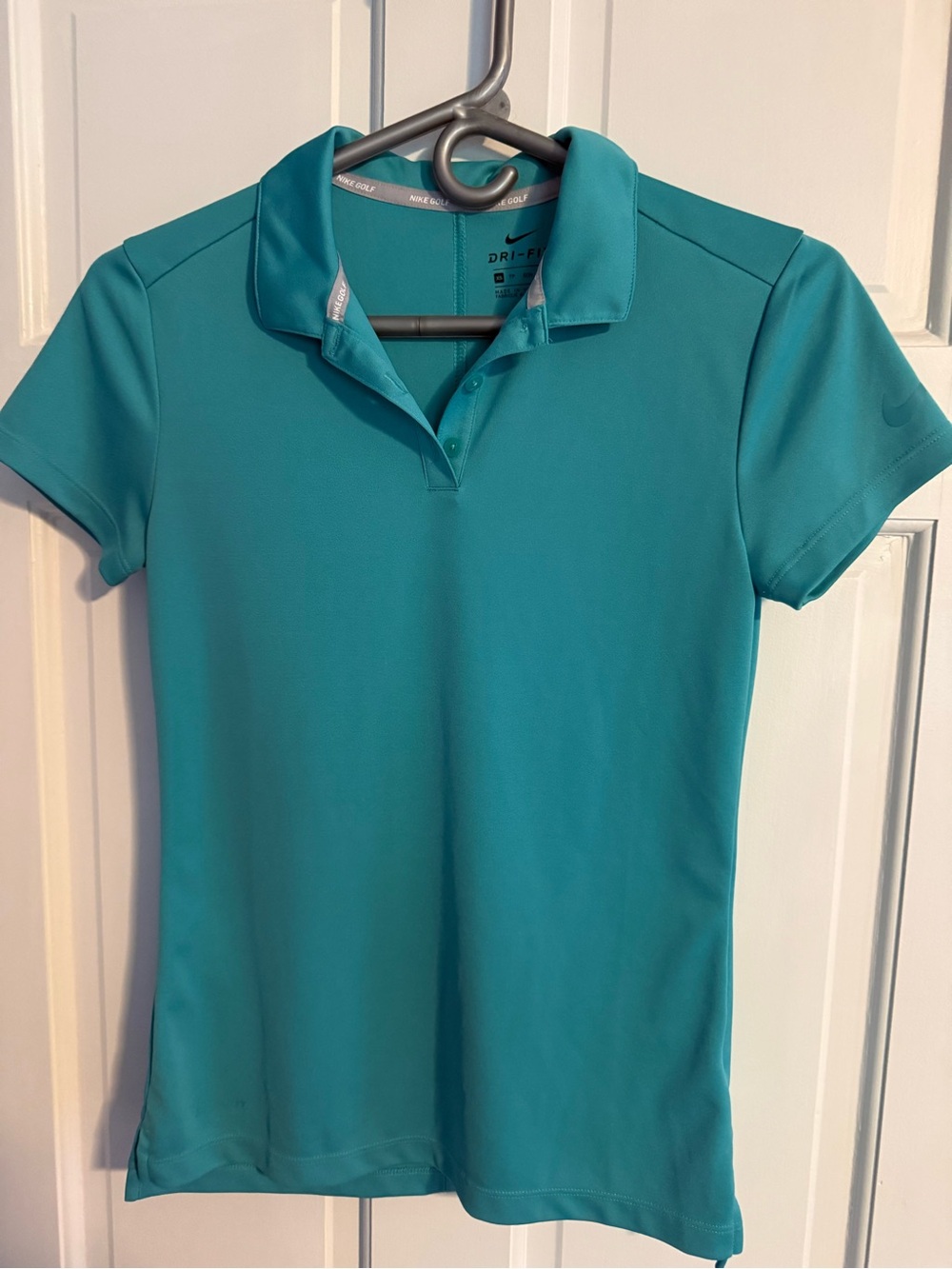 Nike Women's Teal Performance Polo Top small